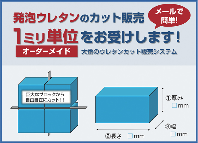 即日対応 ウレタンスポンジ加工を一個からお引き受けします 株式会社大番